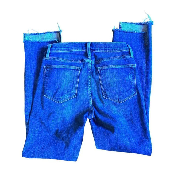 Frame Denim Le High Straight Carroll Distressed Staggered Raw Hem Jeans, Size 25 - Picture 14 of 15